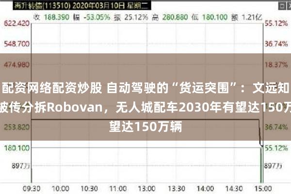 配资网络配资炒股 自动驾驶的“货运突围”：文远知行被传分拆Robovan，无人城配车2030年有望达150万辆